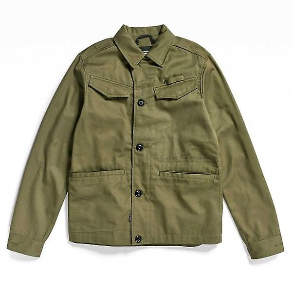 Men's Gstar Worker Overshirt Jacket Olive Green D21445