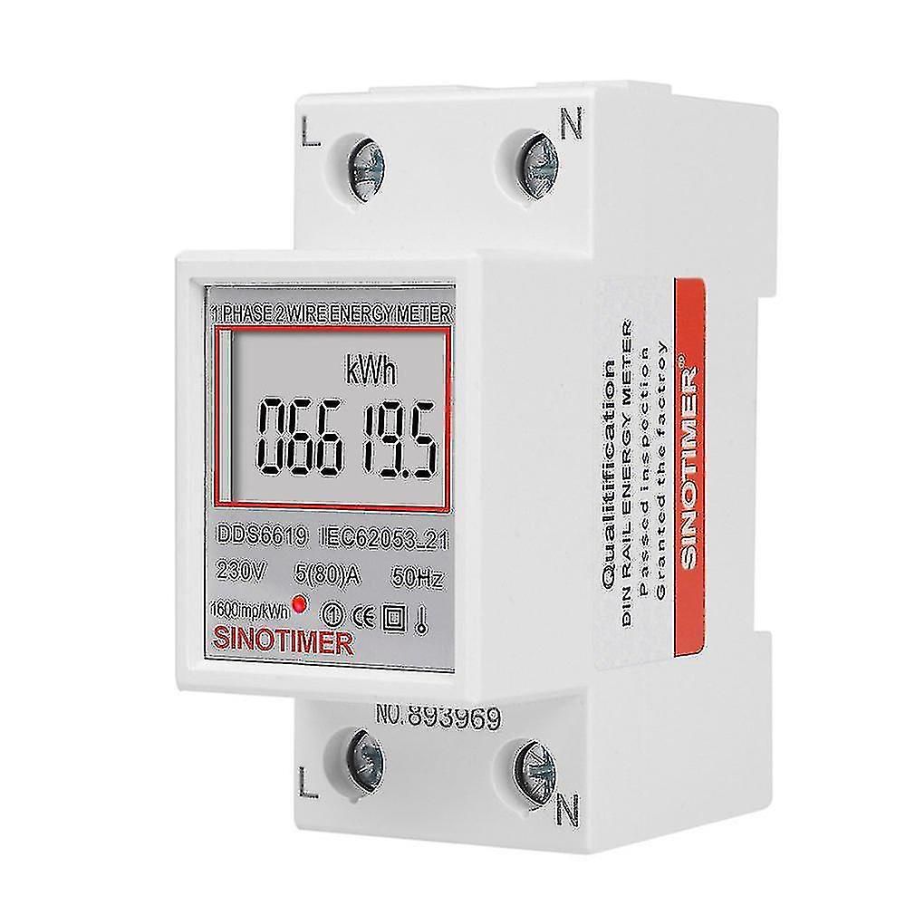 Din Rail Dds6619-005 Dds6619-005 Electric Power Meter Two Wire Single Phase Power Wattmeter Electricity