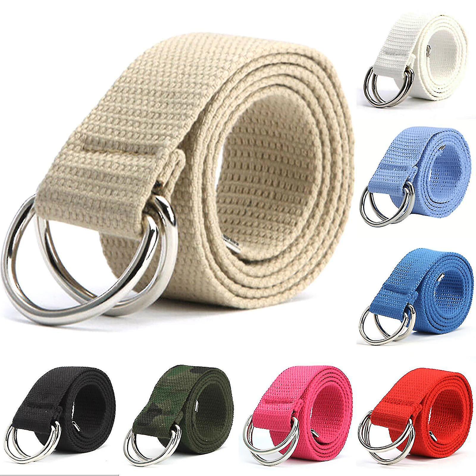 kvinners menn jeans solide belter webbing dobbel d ring spenner midjebånd