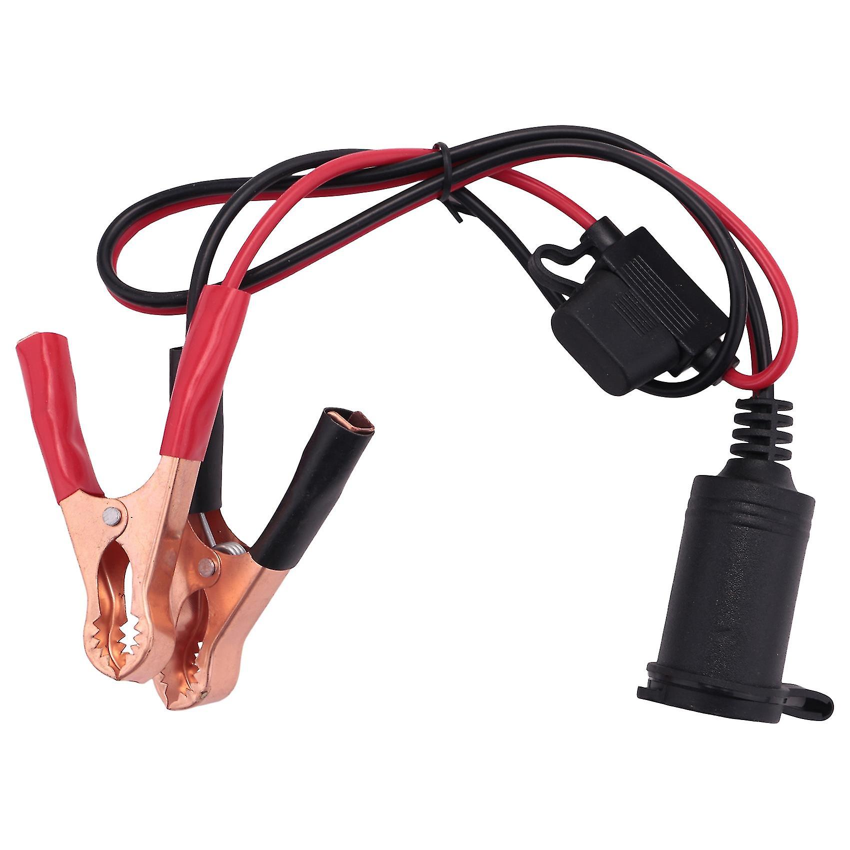 2ft 12v 24v Car Socket Fe Adapter 10a Alligator Clips Cord