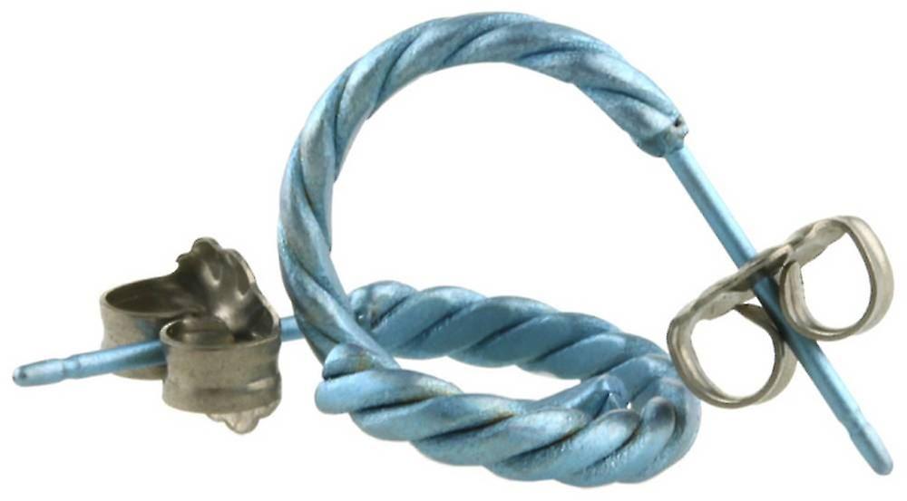 Ti2 Titanium Small Twisted Hoop Earrings - Sky Blue