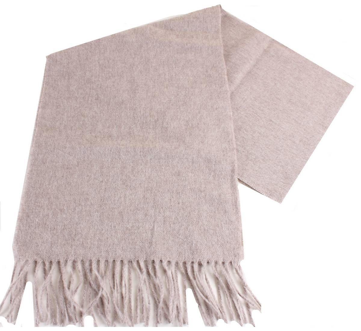Bassin and Brown Veal Plain Wool Scarf - Beige