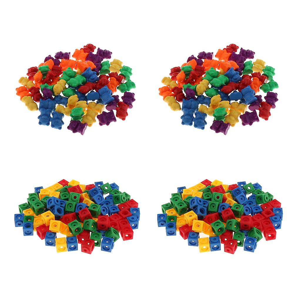 200 Counters   Cubes+ 120 Bear Markers Mixed Colors for Sort Game