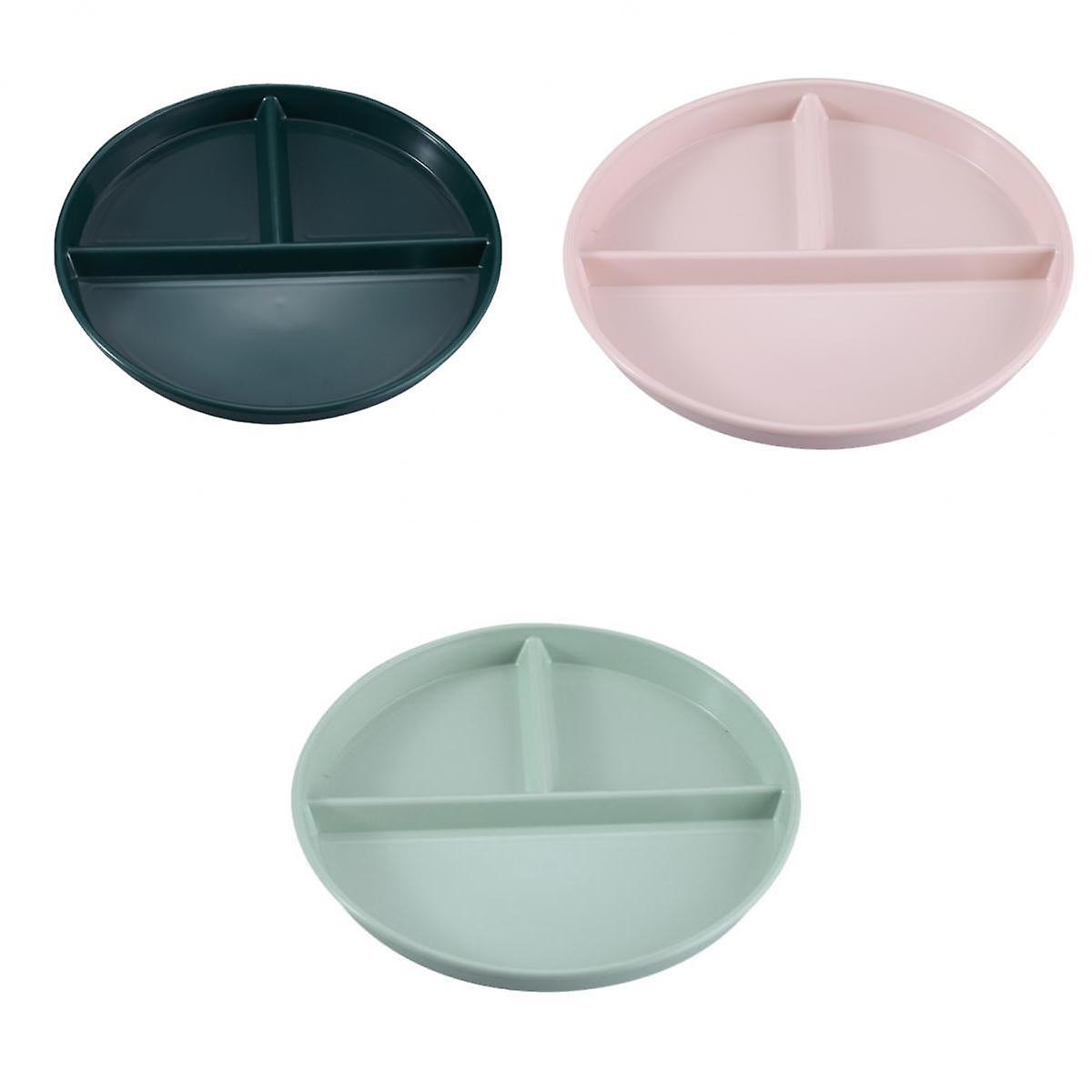 Divided Plates 3 Compartment Reusable Lightweight for Dinner Training Kids/