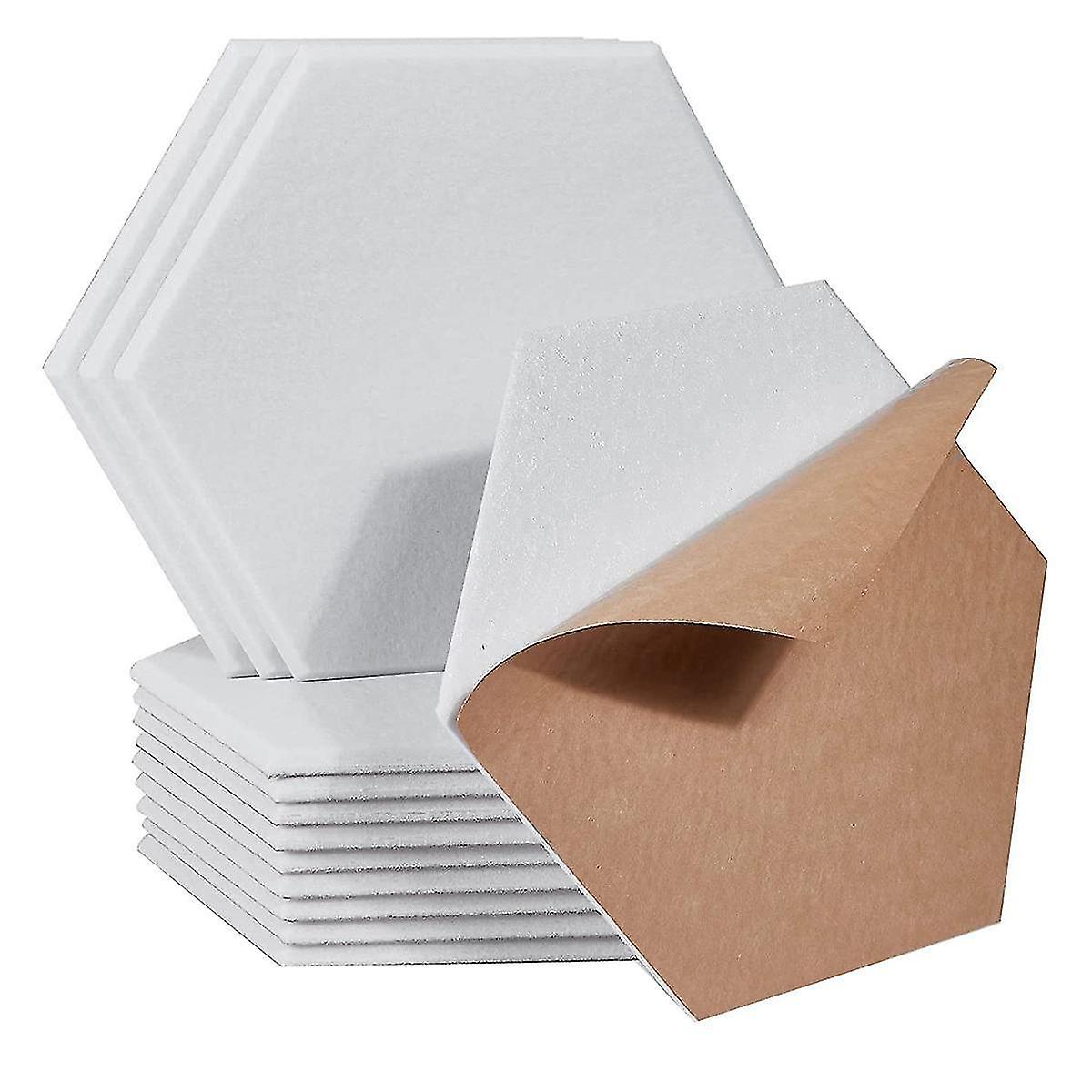 18 Pack Self Adhesive Soundproof Panels,12x10x0.4in Hexagon Acoustic Panels,for Recording Studio,off