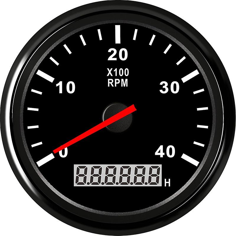 Universal Tachometer 85mm Car Boat Tacho Sensor Marine With Hourmeter 3000 4000 6000 8000 Rpm Tachometer 12v/24v Red Backlight