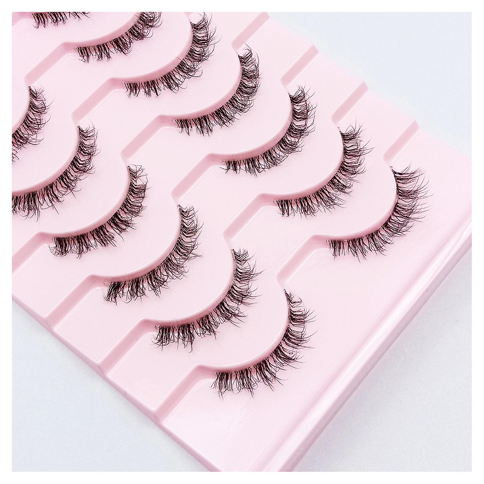 10 Pairs Thick And Curly Fake Lashes Comfortable To Wear False Eyelashes For Stage Performance Party Makeup
