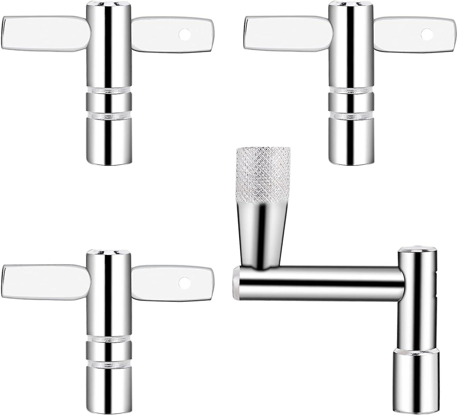 Drum Keys 3-pack - Drum Tuner Drum Tuning Key With Continuous Motion Speed Key Percussion Hardware Tool With Hole, Universal Drum Key (chrome-plated S