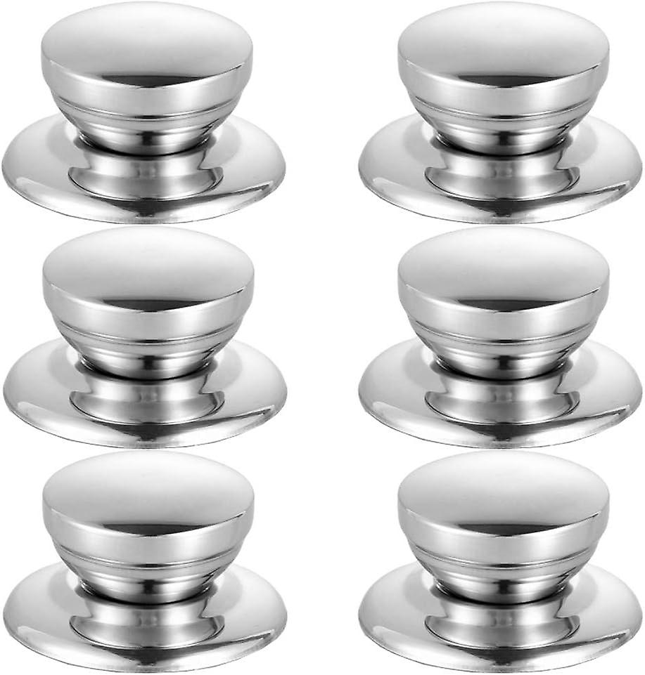 6 Pcs Cookware Knobs Pot Lids Stainless Steel Cover Handles Pot Handle