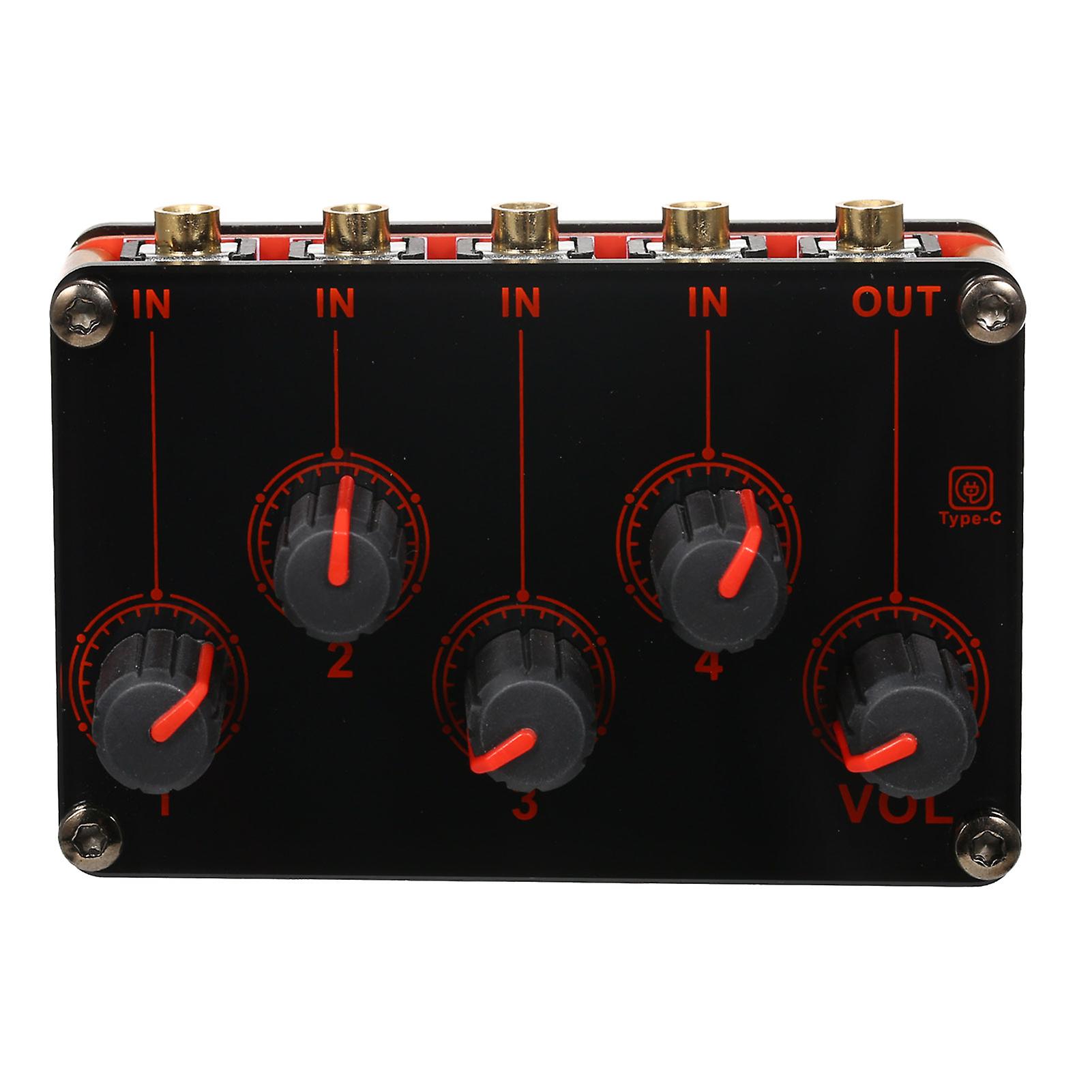 4-channel Line Stereo Mixer Audio Mixer 4-in-1-out Passive Mixer