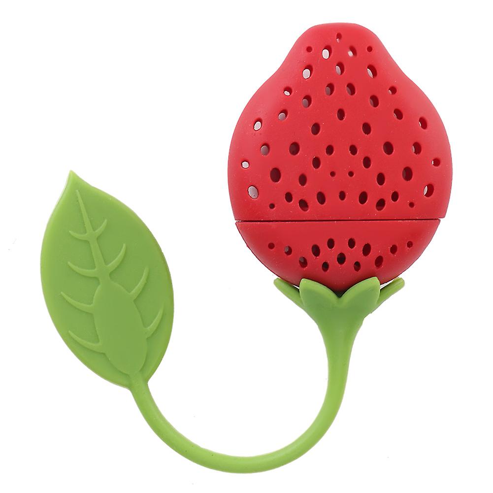 3Pcs Fruit shaped Tea Strainer Silicone Tea Filter Kitchen Gadget for Tea(strawberry)