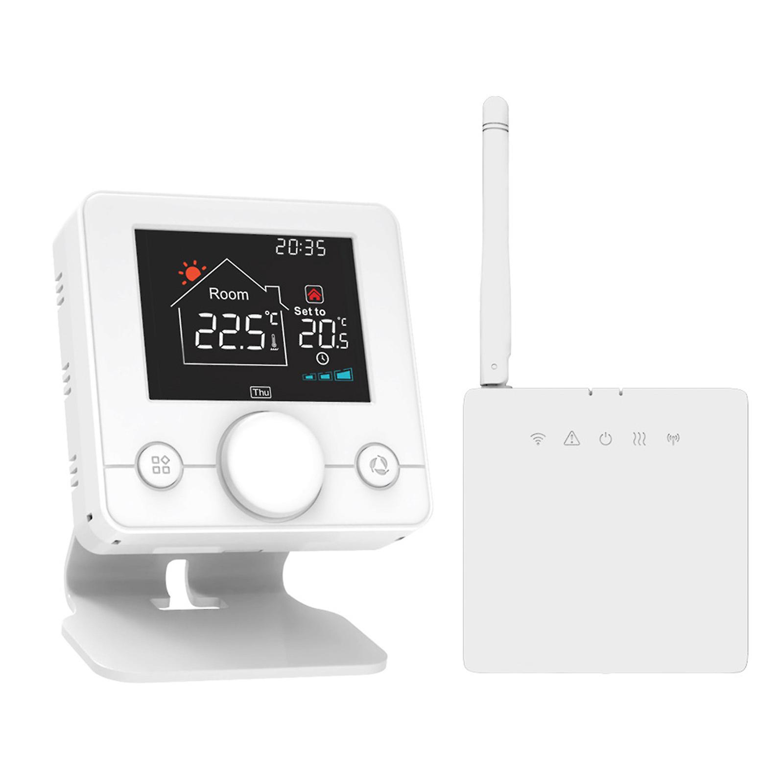 WiFi Remote Control Wireless Thermostat with Bracket, Weekly Programming Heating Thermostat, for Insides