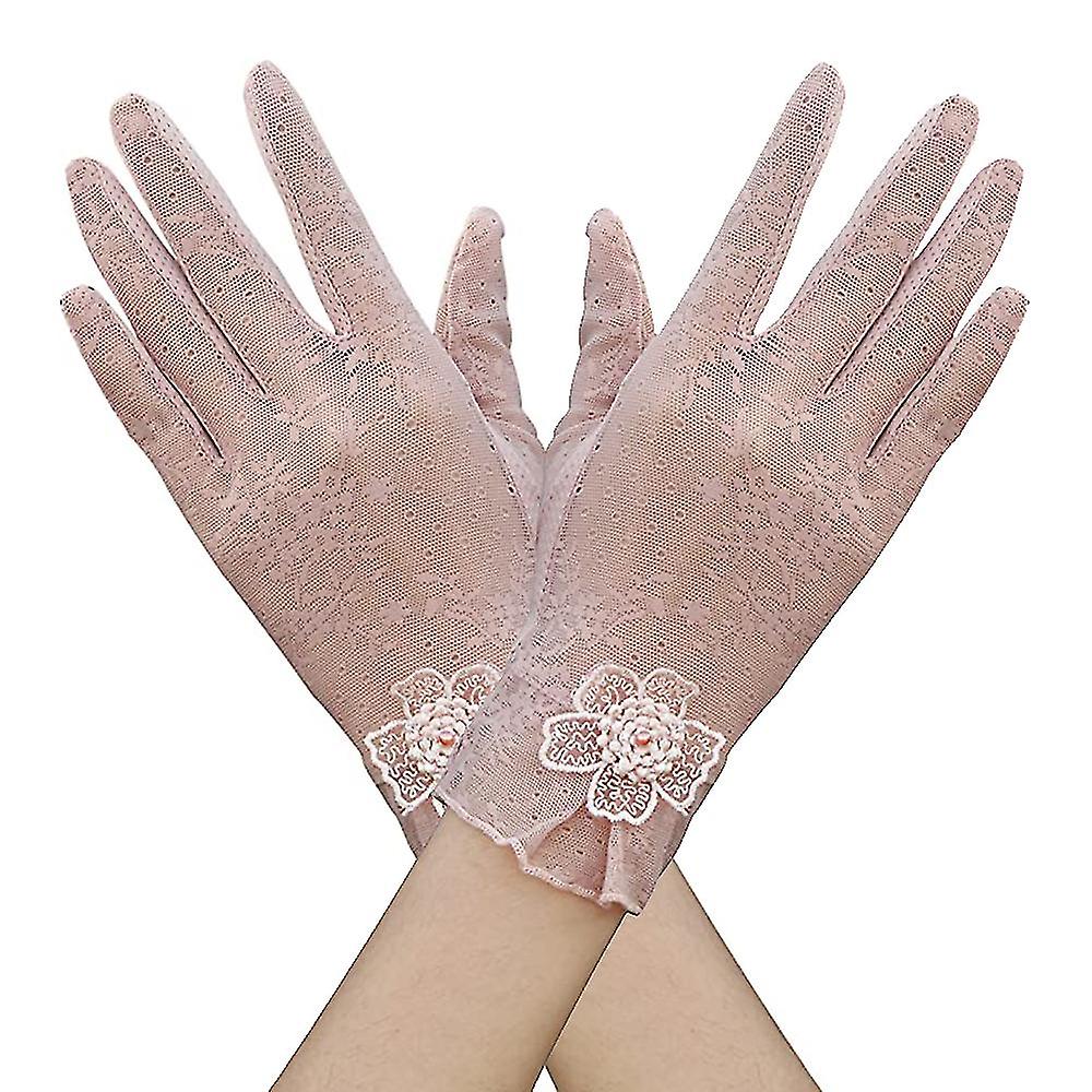 قفازات الدانتيل الأزهار لحفل زفاف أوبرا رفرف قفازات الدانتيل تمتد الكبار الحجمالنساء الربيع والصيف رقيقة تعمل باللمس قفازات واقية من الشمس قفازات