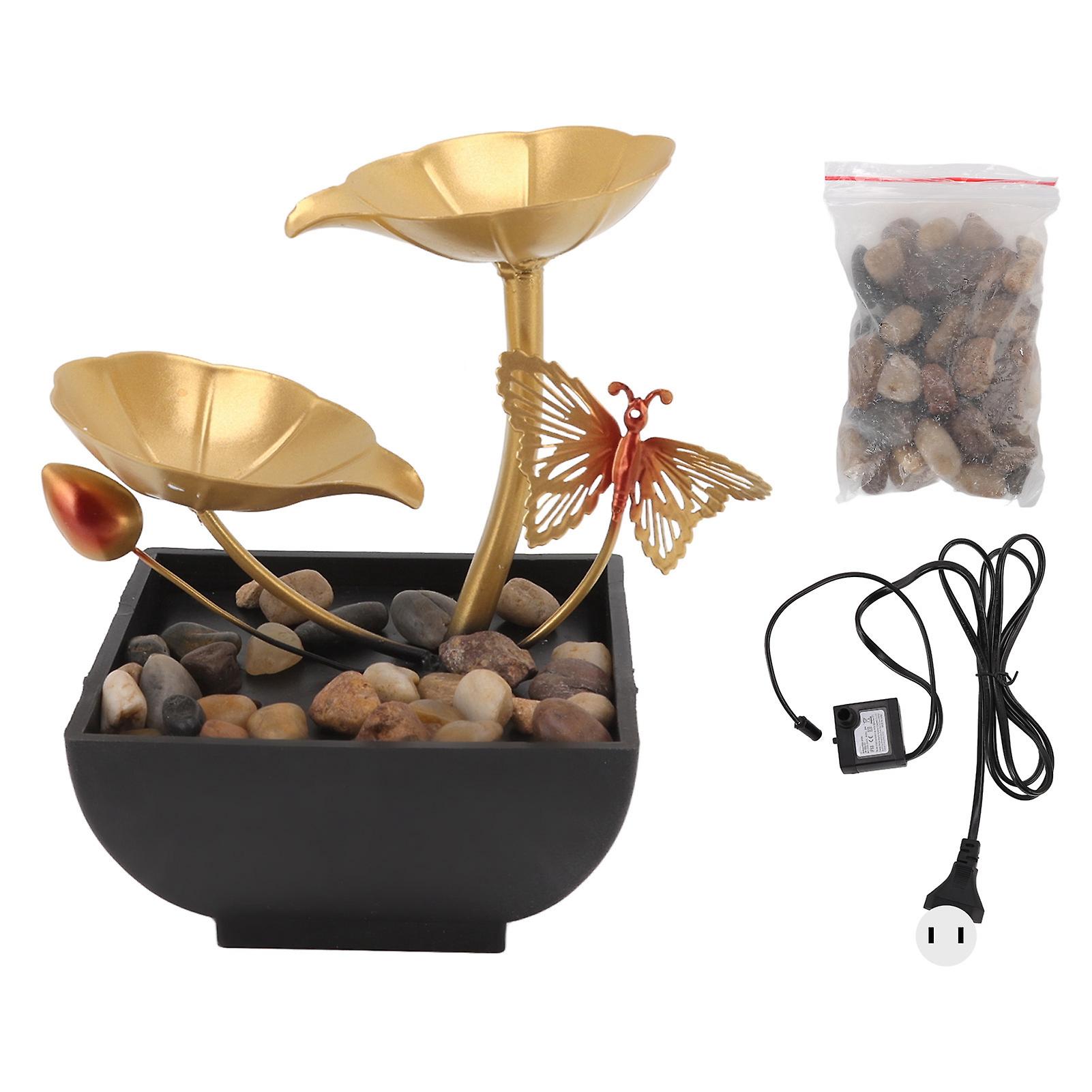 LED Desktop Fountain with Adjustable Flow for Home Office, 110V US Plug