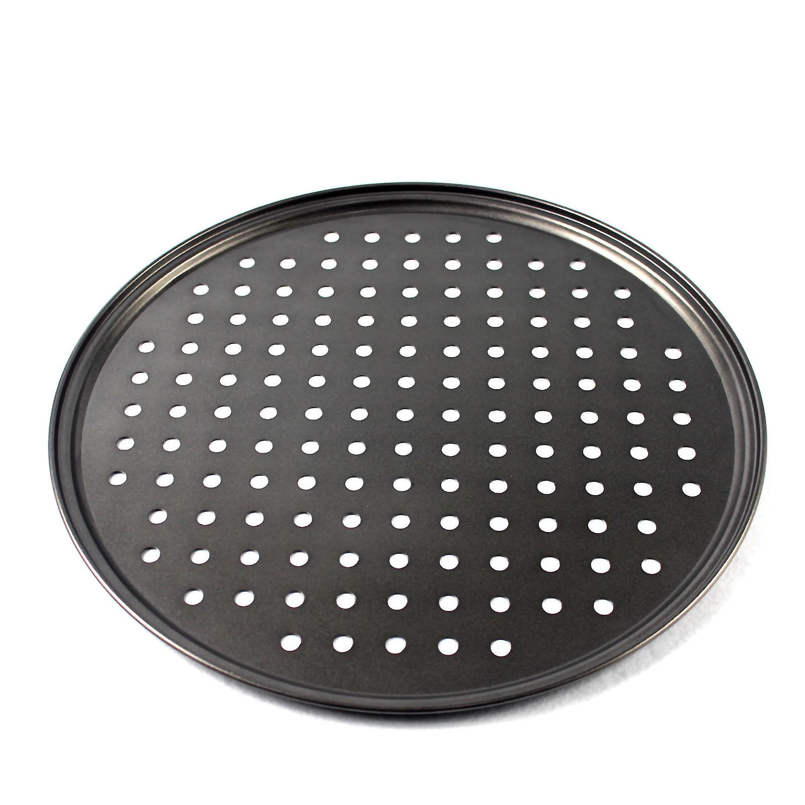 32CM Perforated Pizza Pan with Sturdy Base and Ventilation