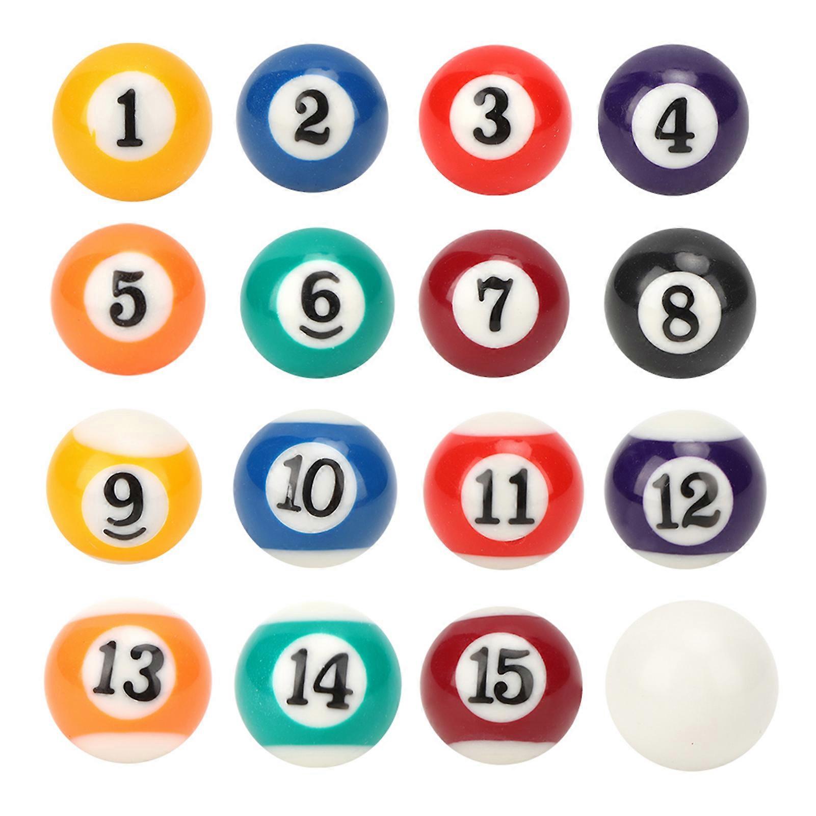 Dewin Pool Cue Training Ball, 16PCS Eco-Friendly 2.5 cm Resin Children Billiard Pool Table Balls Toy Mini Pool Table Accesssory forGame Rooms, Bars,