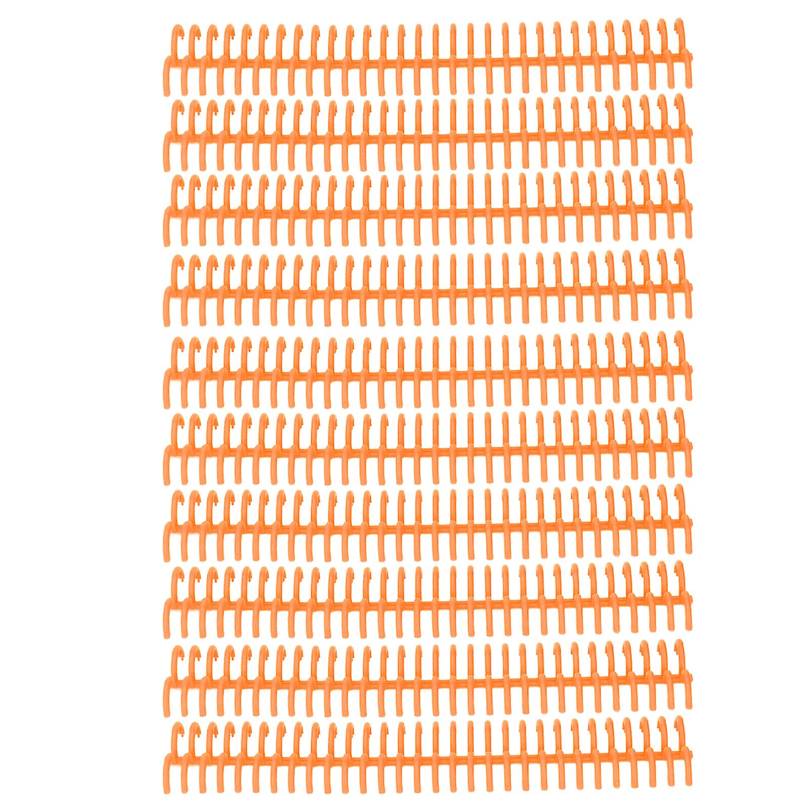 10pcs 30 Holes 22mm Inner Diameter Orange Wear Resistant Plastic Binding Rings