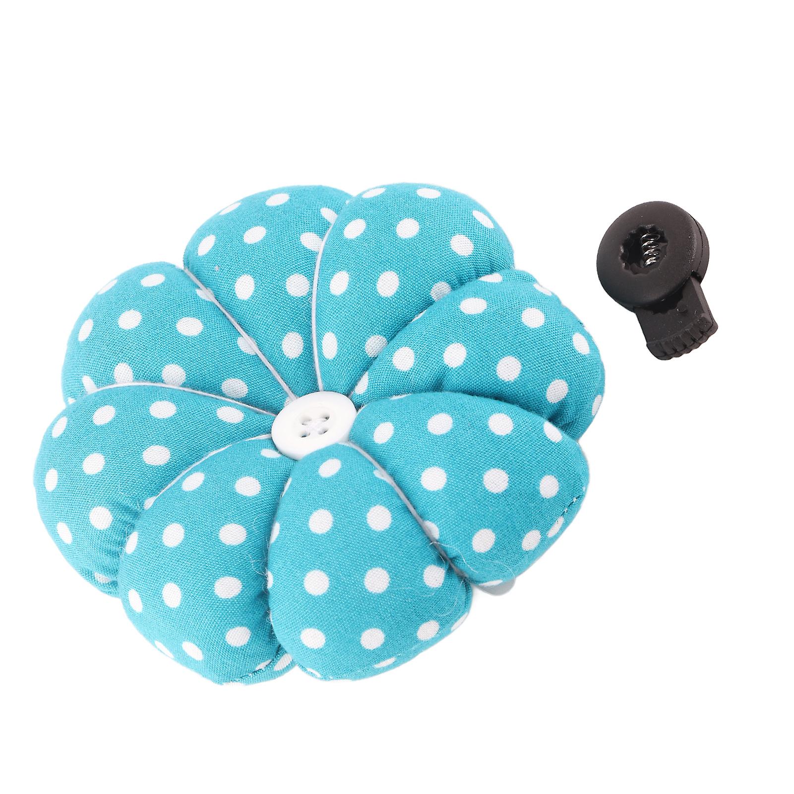 New Sewing Needle Pin Cushion Pumpkin Shaped Holder Wrist Strap Craft DIY Tool (Blue)