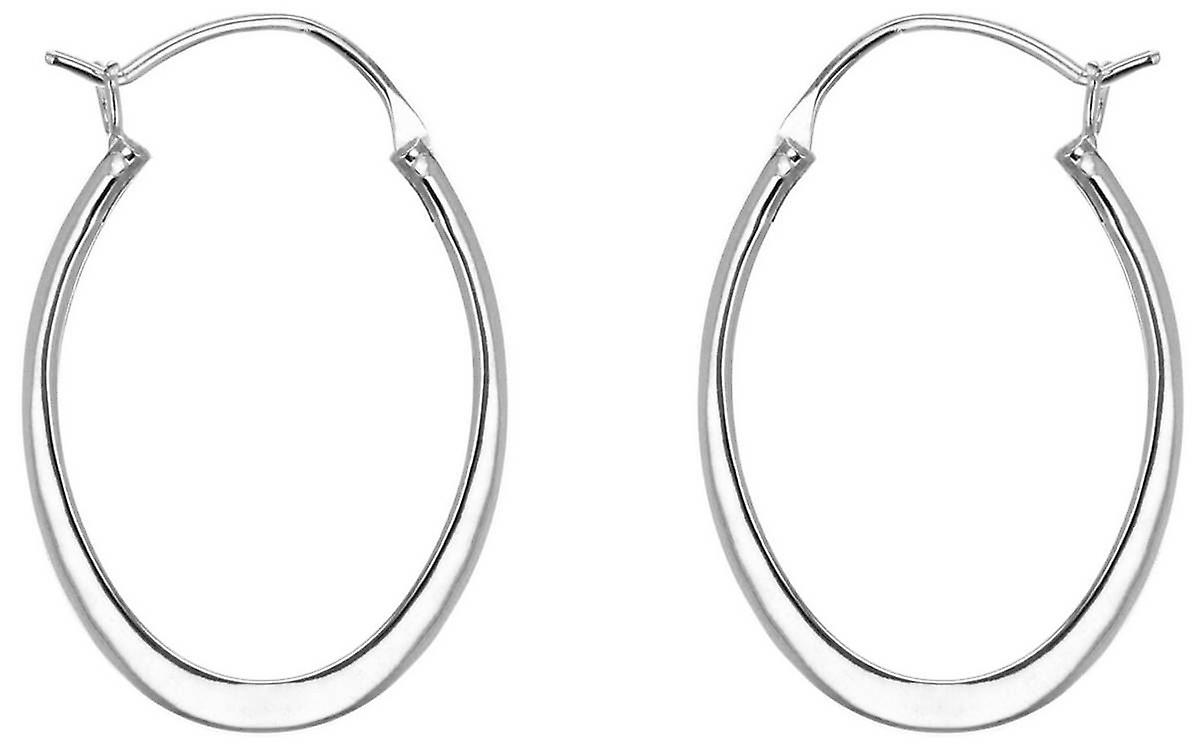 KJ Beckett Oval Creole Earrings - Silver
