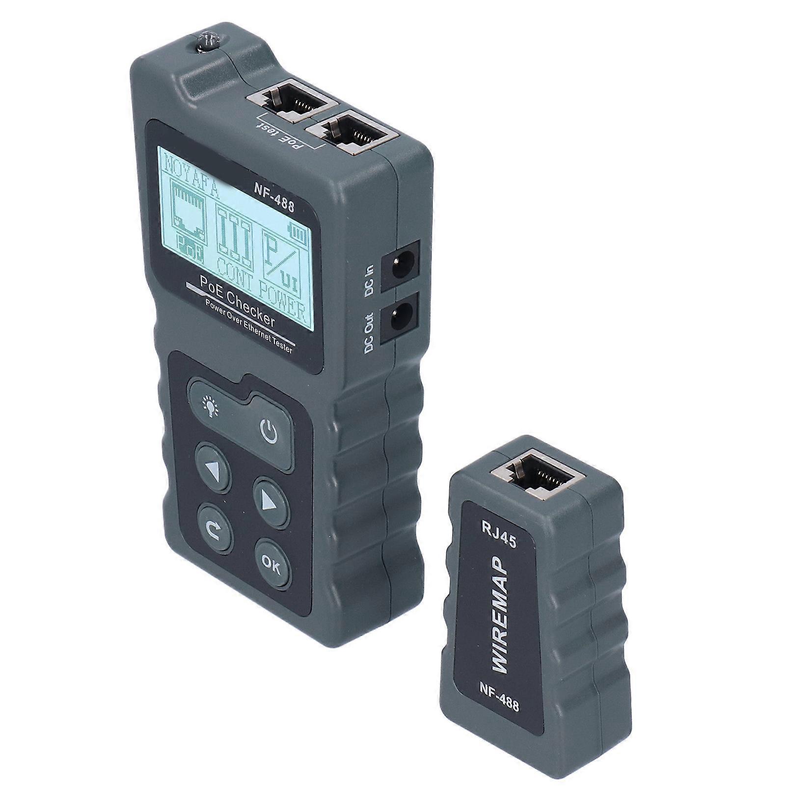 NF‑488 LCD Ethernet POE Tester Automatic Identification POE Detector Checker Camera Powered Cable Power Tester