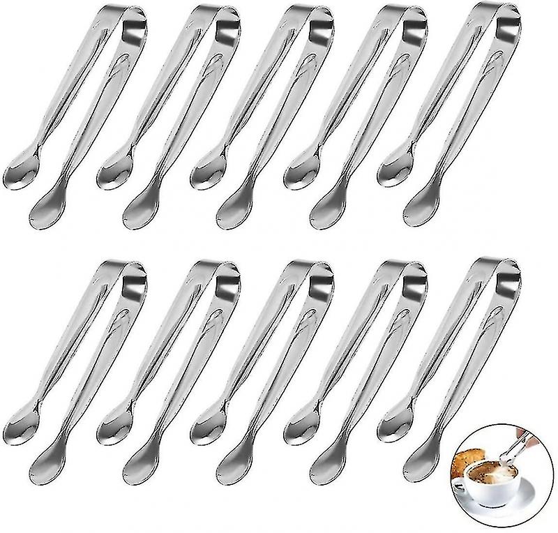 10 stuks roestvrij staal suiker tang set, ijsblok tang compatibel met snoep snoep salade spaghetti serveren tangen in bruiloftsfeest