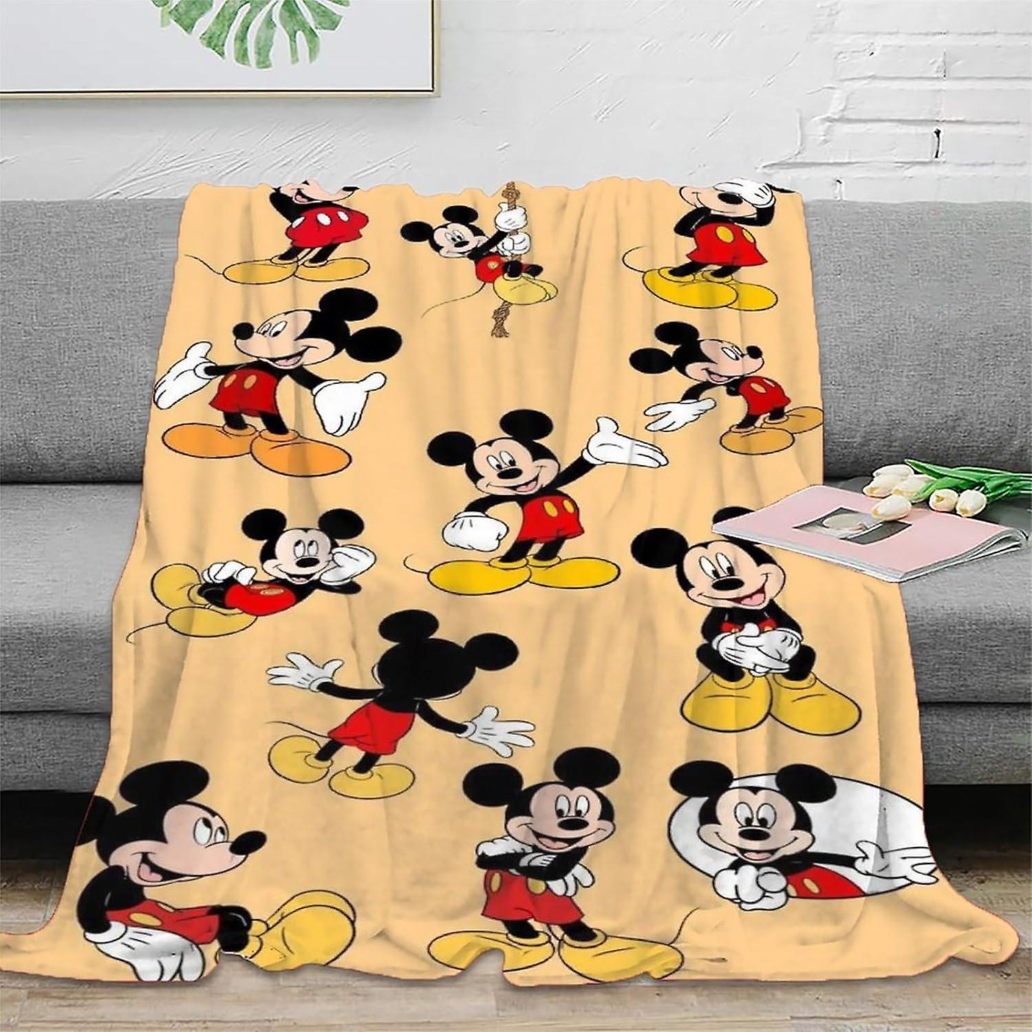 SHAARI 3D Mickey Mouse Flannel Throw Blanket,Winter Warm Sofa Bed Cartoon Mouse Throw Blankets Picnic Blanket Throw Over Soft Plush Garden Cosy Chair