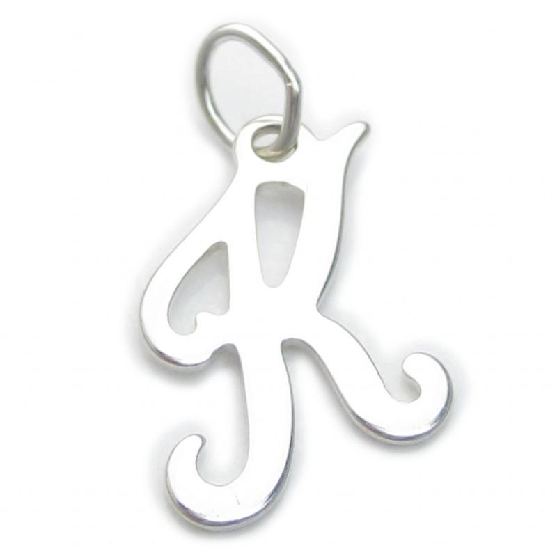 Letter K Initial Sterling Silver Charm .925 X1 Letters Initials Charms