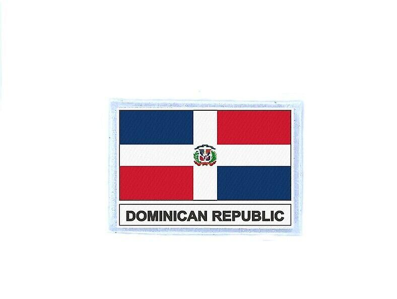 Ecusson patch badge prints Dominican Republic's DOM flag