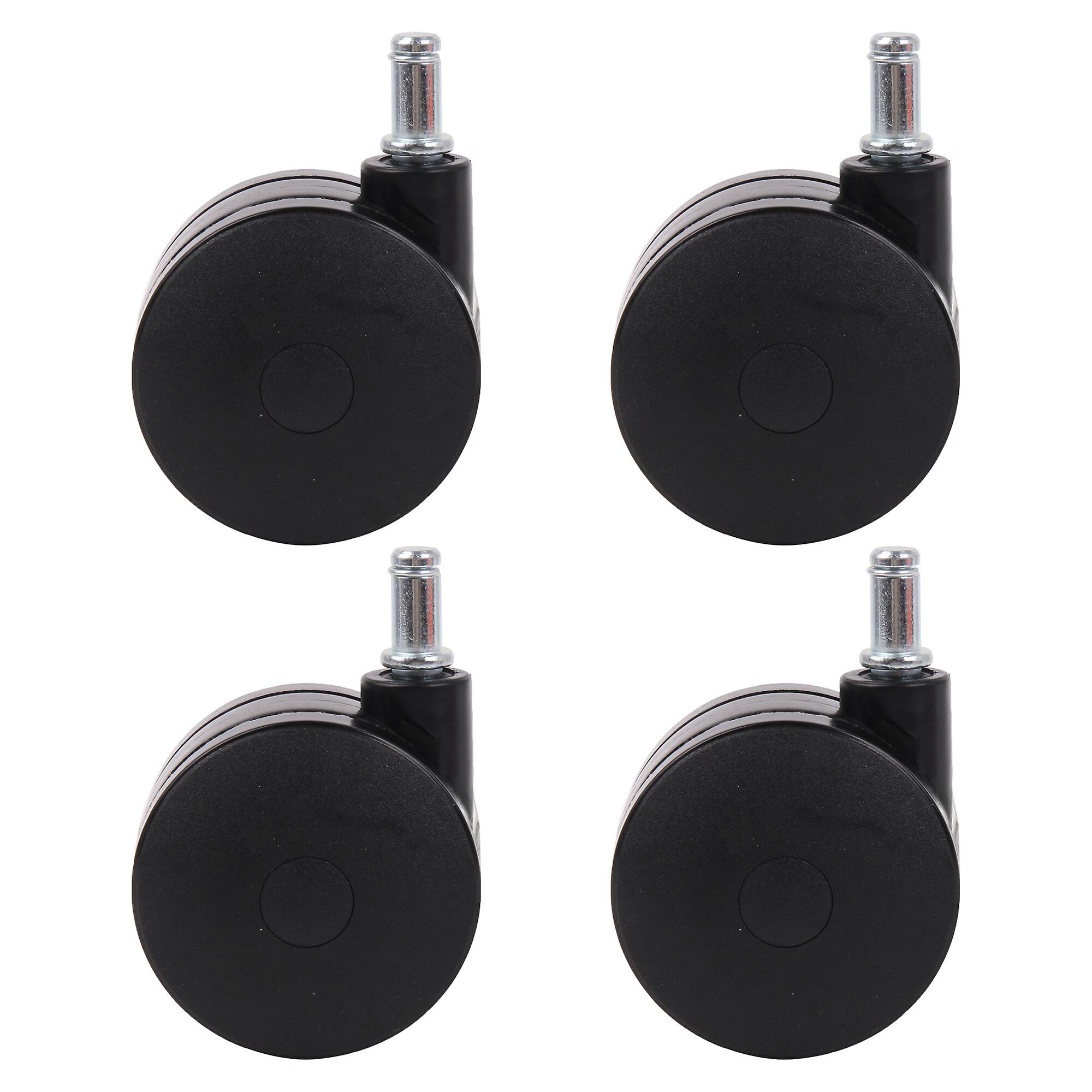 4 Pcs Swivel Caster 3Inch Plastic Replacement Wheels Black for Cabinet