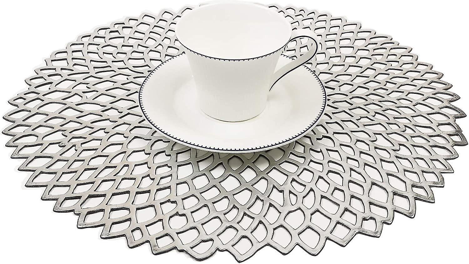 فاميباي سيلبر بلاتزستس 6er مجموعة أبواشبار روندن تيشسيتس بي في بي في بلاتزديتشين (سيلبر غراو)