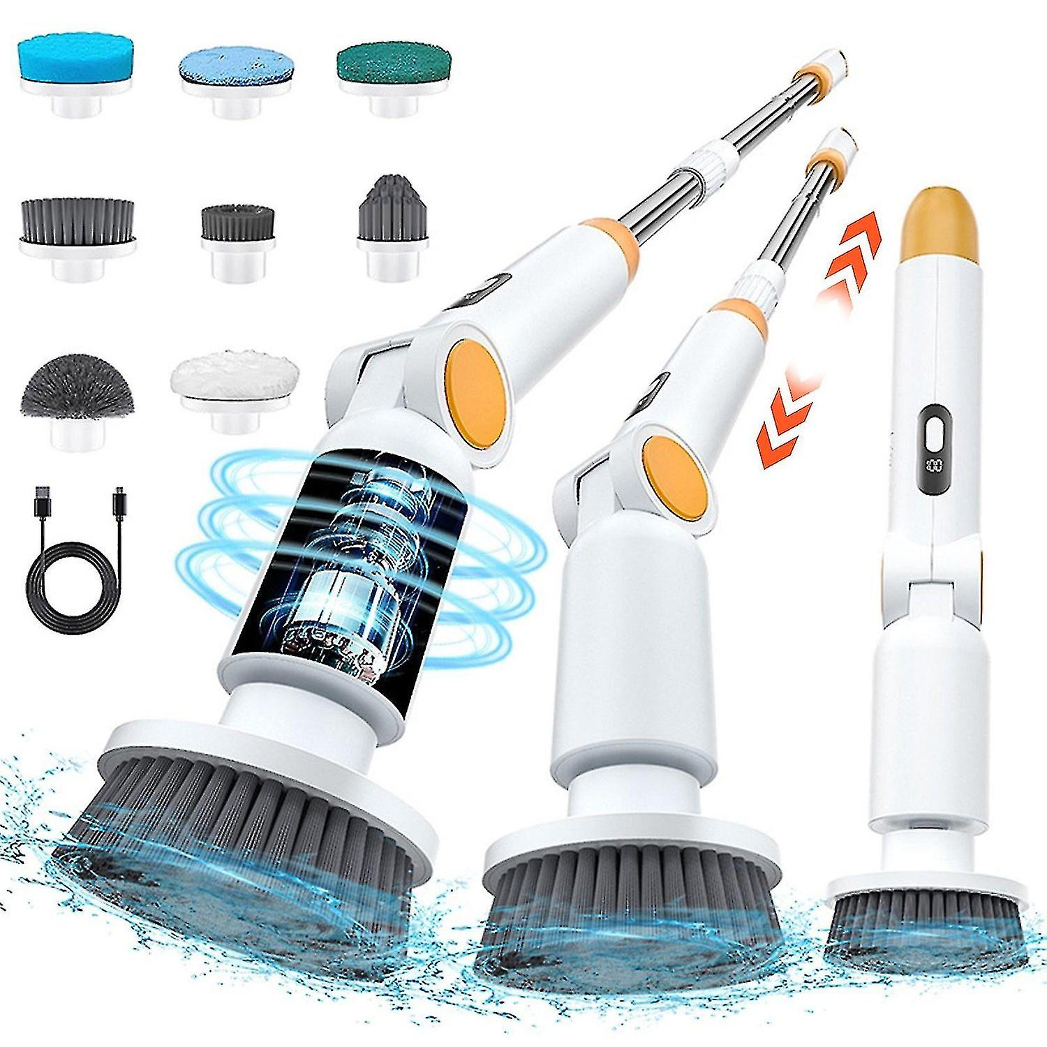 Use Car And Home Digital Display Retractable High-power Multifunctional Electric Cleaning Brush