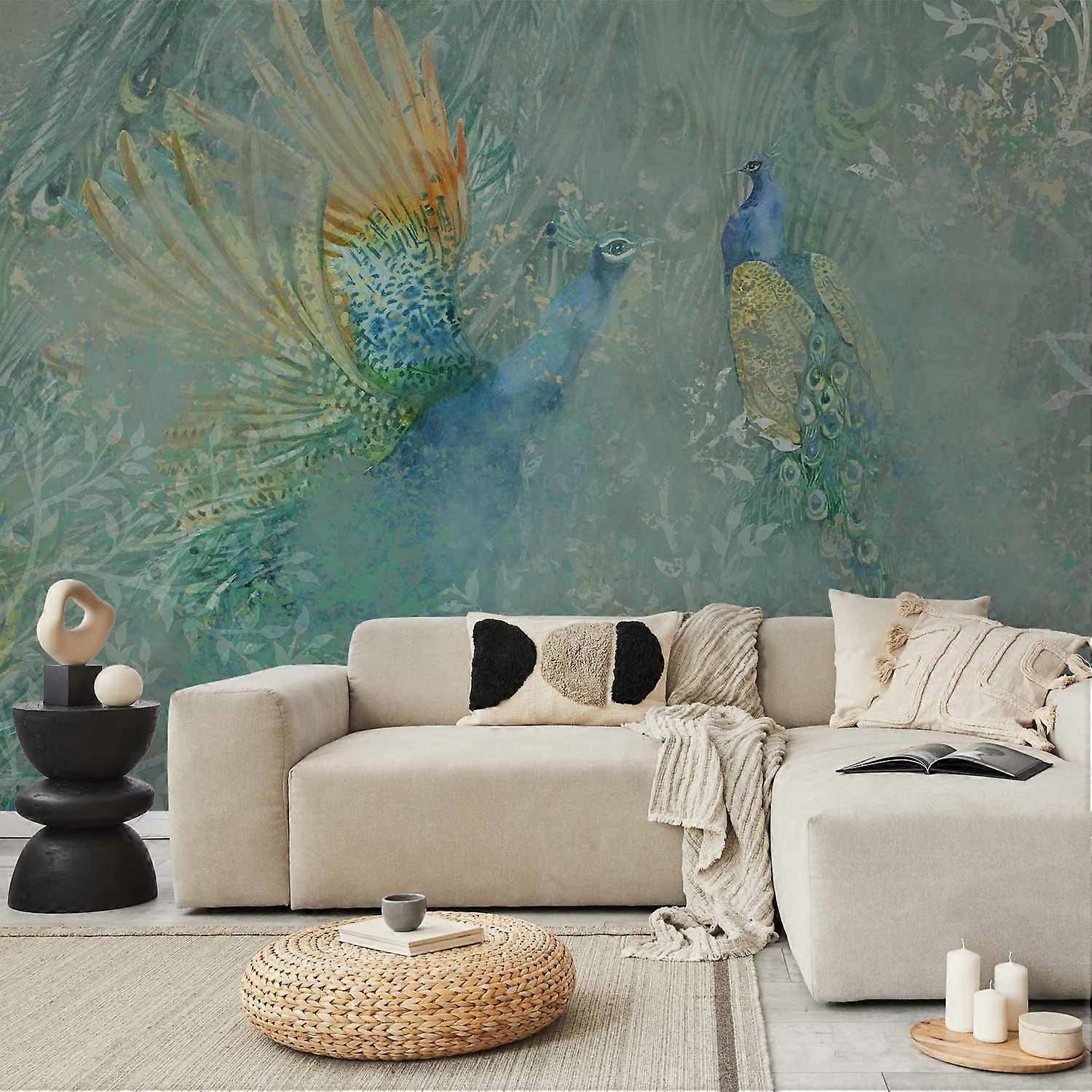 Self-adhesive Wall Mural - Peacocks Dancing - Third Variant