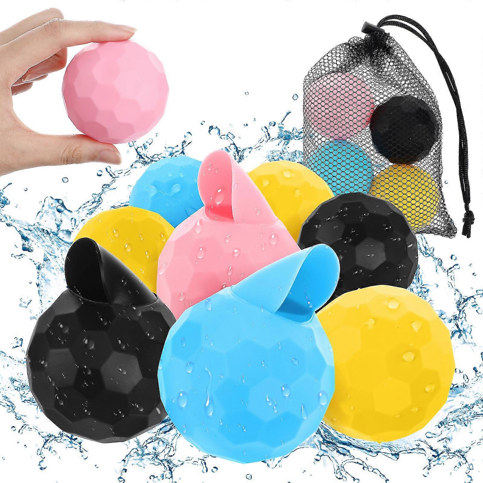 24 Pcs Silicone Water Balls with Mesh Bag Splash Balls Water Bouncing Balls for Summer Pool Party Z