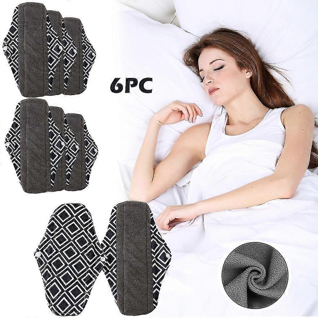 6pcs Cloth Sanitary Pads Reusable Feminine Menstrual Pad General Cloth