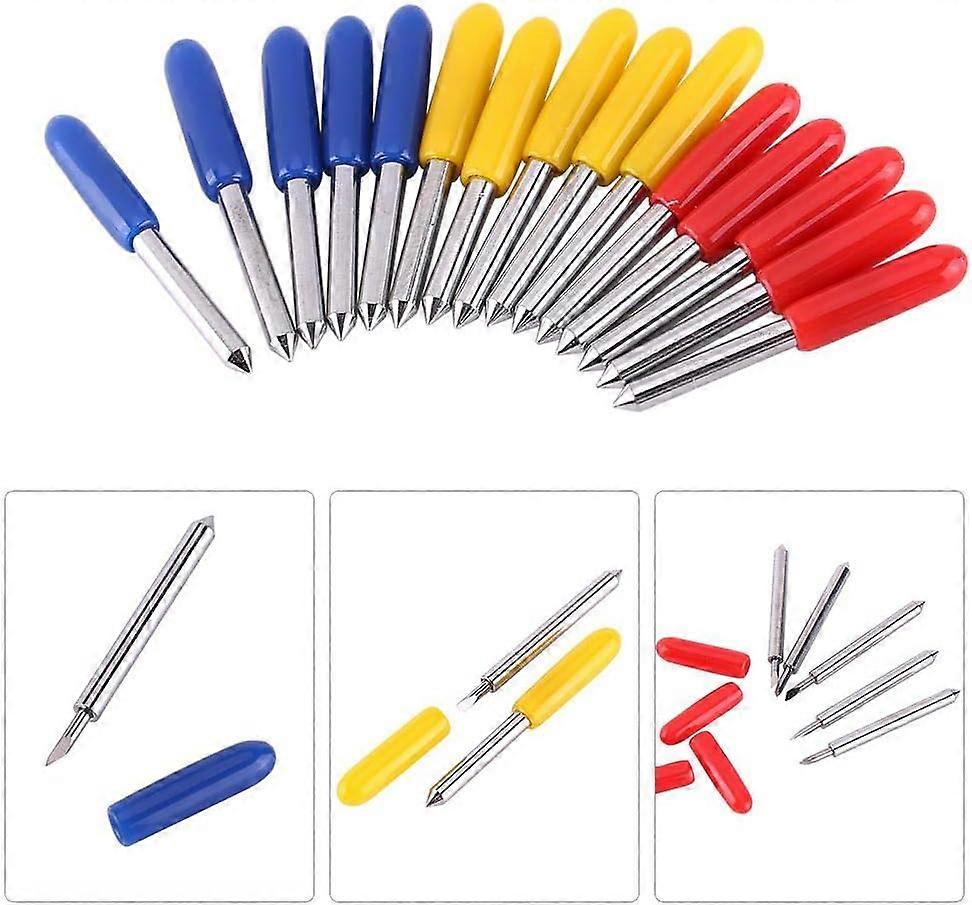 För 15st Ersättningsstål Volfram Plotter Blad 30, 45, 60 grader med Stativ för Silhuett