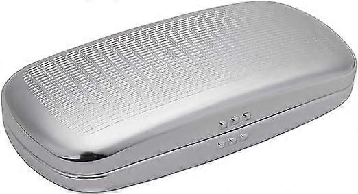 Glasses Case Striped Aluminum Hard Shell Glasses Case Silver