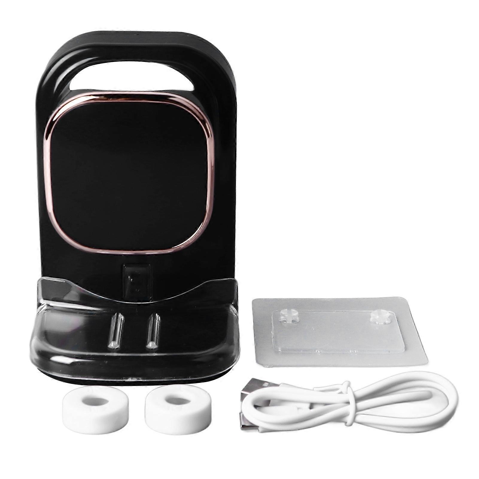 Black USB-Powered Wall-Mounted Toothpaste Dispenser with Adjustable Output for All Ages