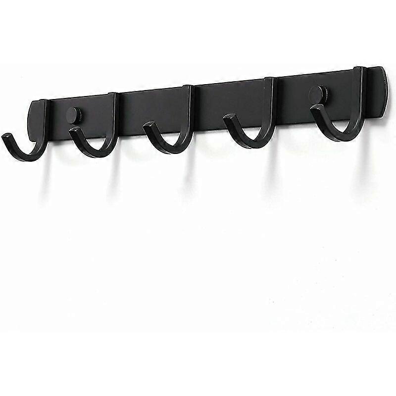 Black 5 hook punch space aluminum hook bathroom hook stainless steel design hook, solid bathroom hook
