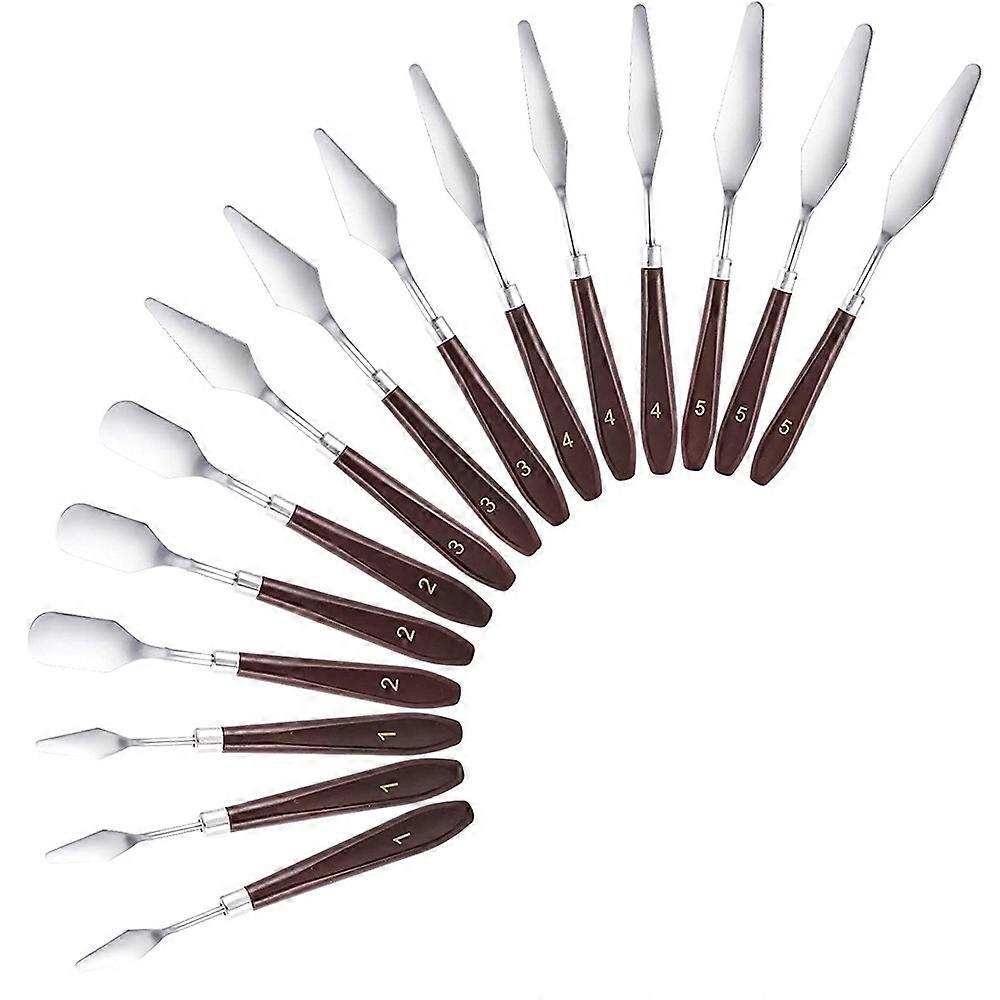 15 Pieces Palette Knife Set, Spatula Palette Knife Mixing Scraper for Oil, Canvas, Acrylic Painting