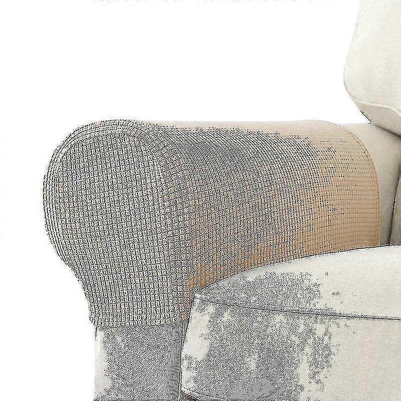 2 fundas elásticas para reposabrazos de licra y jacquard, suaves y elásticas, para sillas, sofás, sillones y sofás reclinables.