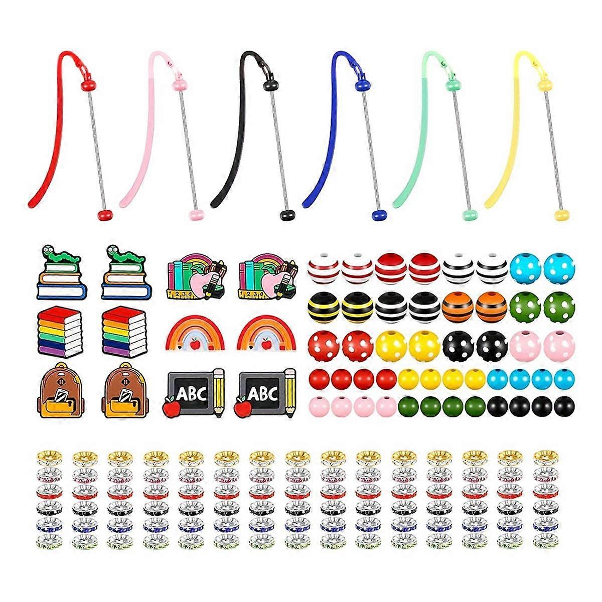156 Stück beadable Lesezeichen zurück zu Schulbedarf Lesezeichen DIY Perlen Lesezeichen für Schüler unterricht