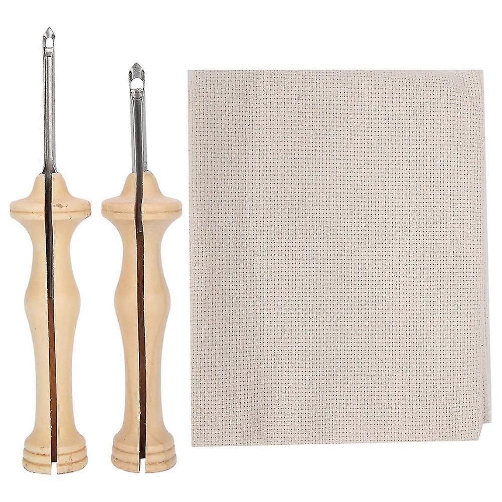 Embroidery Punch Pens Set, Sewing Embroidery Needles with Wooden Handle, for Various Fabrics, Perfect for Beginners