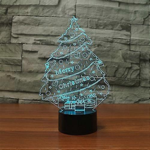Christmas Tree Shape 3d Colorful Led Vision Light Table Lamp