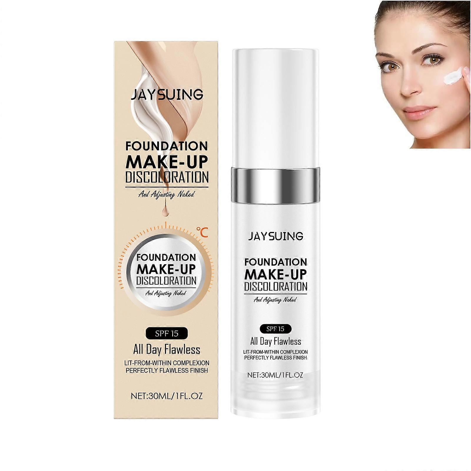 Colour Changing Mature Skin Foundation, Flawless Color Changing Liquid Foundation, Hydrating Waterproof and Light Long Lasting Foundation