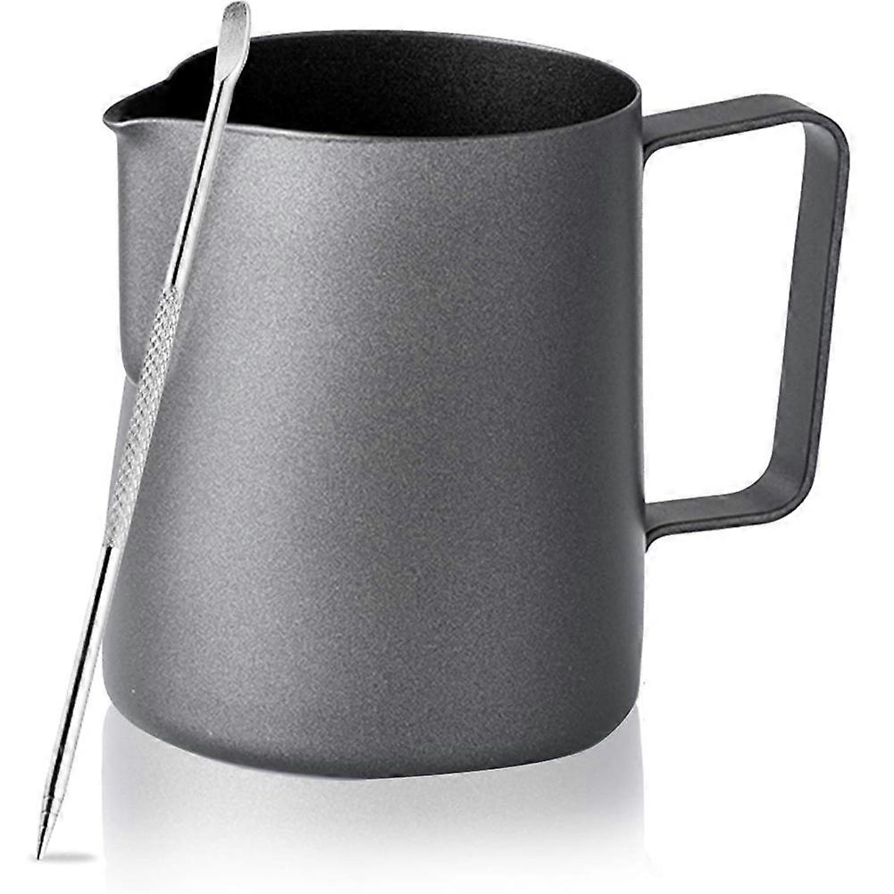 350Ml/12Oz Milk Frothing Pitcher, Stainless Steel Steaming Pitcher with Decorating Art Pen, Coffee Latte Milk Jug Cup