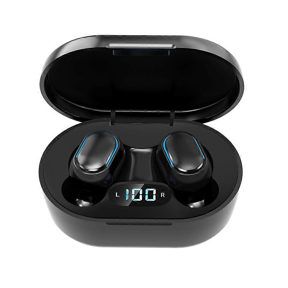 1 Pair of E7S Wireless Dual-ear Mini In-ear Motion Digital Display TWS Wireless Headset(Black)
