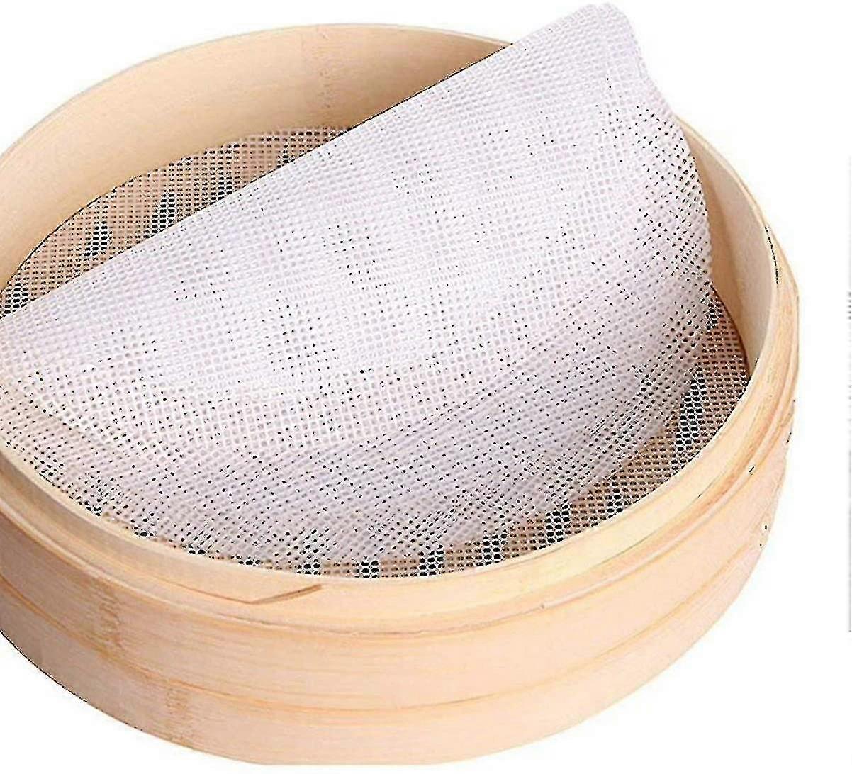Reusable Silic Steamer Non-stick Mesh Mat Round Dumpling Mat 5pcs (25cm) (santanxing)