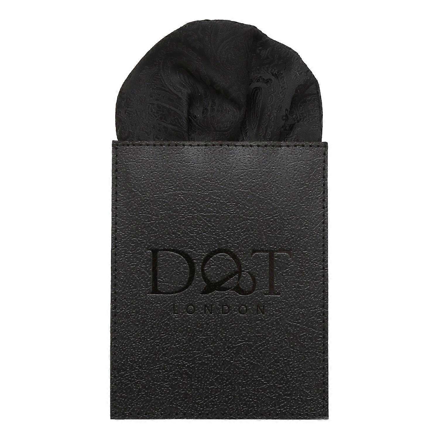 Black Paisley Pre-Folded Pocket Square Puff