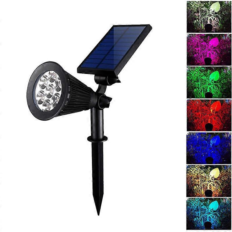 Ground Light Colorful ABS with Double Rotatable Joint Solar Spotlight for Outdoor Courtyard Garden 7LED Warm Light