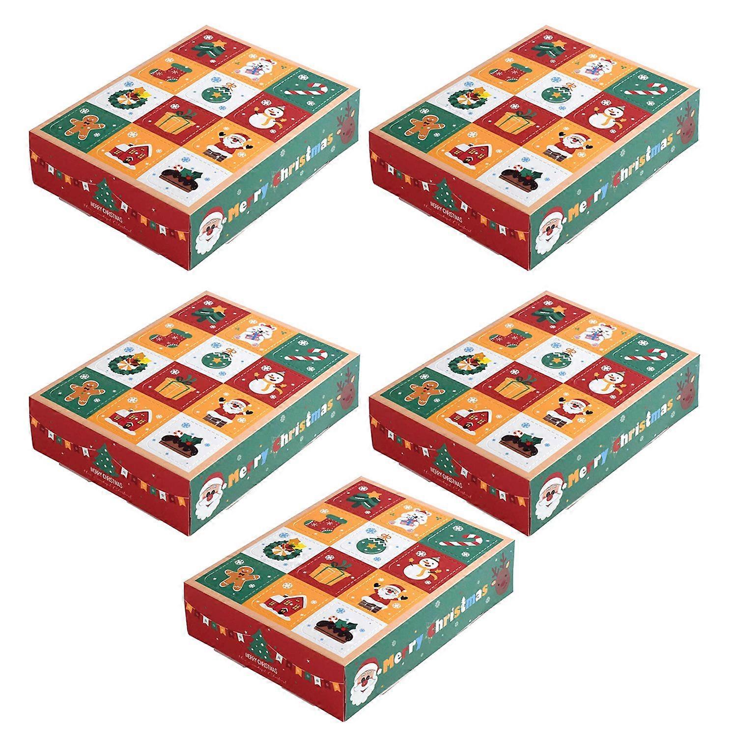 5Pcs Christmas Empty Gift Box 12 Grids Funny Poke with Finger DIY Kids Countdown Advent Calendar